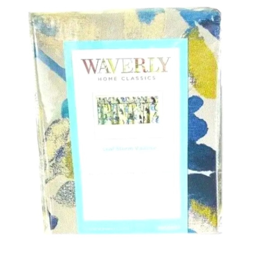 Waverly Leaf Storm 856823 Indigo Cotton Rod Pocket Valance 52x18